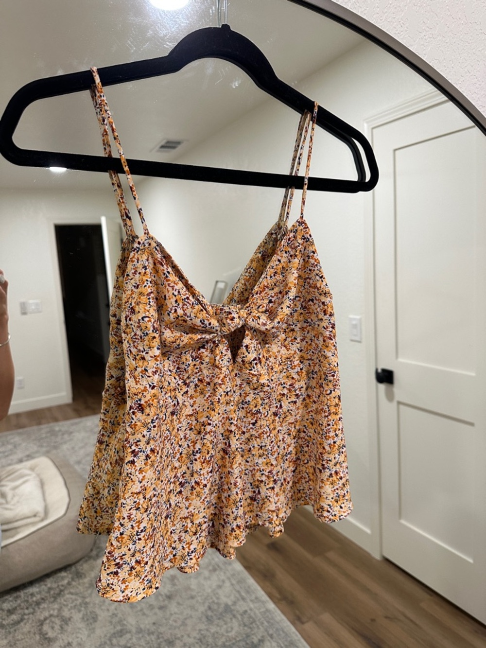 Abercrombie & Fitch Yellow Floral Tie-Front Camisole